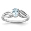 Sterling Silver Rhodium-plated Aquamarine Ring