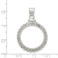 Wideband Distinguished Coin Jewelry Sterling Silver Polished Rope 21.1 x 2.0mm $0.05 Screw Top Coin Bezel Pendant