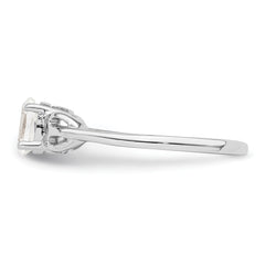 Sterling Silver Rhodium-plated White Topaz Ring