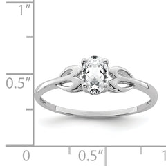 Sterling Silver Rhodium-plated White Topaz Ring