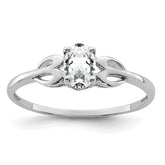 Sterling Silver Rhodium-plated White Topaz Ring