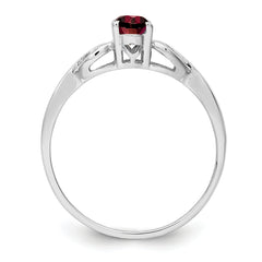 Sterling Silver Rhodium-plated Garnet Ring