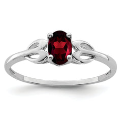 Sterling Silver Rhodium-plated Garnet Ring