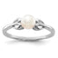 Sterling Silver Rhodium-plated FW Cultured Pearl Ring