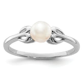 Sterling Silver Rhodium-plated FW Cultured Pearl Ring