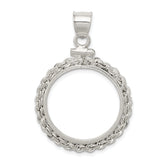 Wideband Distinguished Coin Jewelry Sterling Silver Polished Rope 21.1 x 2.0mm $0.05 Screw Top Coin Bezel Pendant