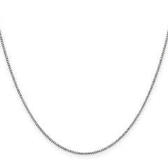 Sterling Silver Rhodium-plated .9mm Box Chain with a 4 inch extention