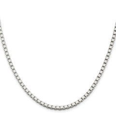 Sterling Silver Rhodium-plated 3mm Box Chain