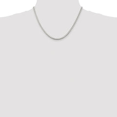 Sterling Silver Rhodium-plated 3mm Box Chain