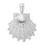 De-Ani Sterling Silver Rhodium-Plated Polished and Textured Lions Paw Shell Pendant