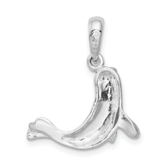 De-Ani Sterling Silver Rhodium-Plated Polished Seal Pendant