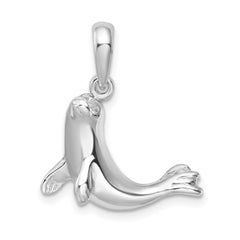 De-Ani Sterling Silver Rhodium-Plated Polished Seal Pendant