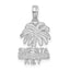 De-Ani Sterling Silver Rhodium-Plated Polished and Textured Siesta Key Palm Tree Pendant