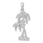 Double Palm Tree Pendant in Sterling Silver, 33mm Textured - Sophia Jewelers