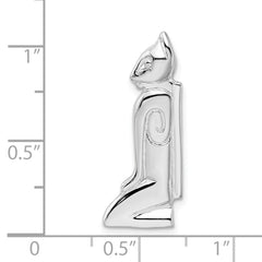 De-Ani Sterling Silver Rhodium-Plated Polished Marco Island Cat Slide