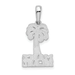 De-Ani Sterling Silver Rhodium-Plated Polished Marco Island Palm Tree Pendant