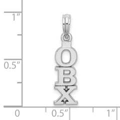 De-Ani Sterling Silver Rhodium-plated Polished Vertical OBX Pendant