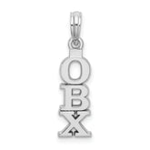 De-Ani Sterling Silver Rhodium-plated Polished Vertical OBX Pendant