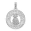 Charleston Pineapple Circle Pendant in Sterling Silver, 25mm - Sophia Jewelers