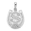 Dollar Sign in Horseshoe Pendant in Sterling Silver, 21mm - Sophia Jewelers