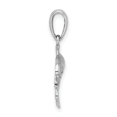 De-Ani Sterling Silver Rhodium-Plated Polished Dolphin Pendant
