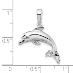 De-Ani Sterling Silver Rhodium-Plated Polished Dolphin Pendant