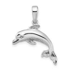 De-Ani Sterling Silver Rhodium-Plated Polished Dolphin Pendant