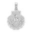 De-Ani Sterling Silver Rhodium-Plated Polished and Textured Shell / Sea Horse Pendant