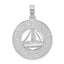 Newport, Rhode Island Sailboat Circle Pendant in Sterling Silver, 25mm - Sophia Jewelers