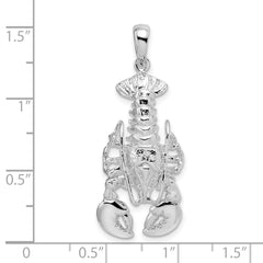 De-Ani Sterling Silver Rhodium-Plated Polished Moveable Lobster Pendant