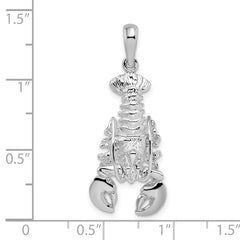 De-Ani Sterling Silver Rhodium-Plated Polished Moveable Lobster Pendant