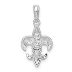De-Ani Sterling Silver Rhodium-Plated Polished Fleur de lis Pendant