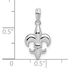 De-Ani Sterling Silver Rhodium-Plated Polished Fleur de lis Pendant