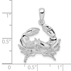De-Ani Sterling Silver Rhodium-Plated Polished Stone Crab Pendant