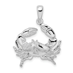 De-Ani Sterling Silver Rhodium-Plated Polished Stone Crab Pendant