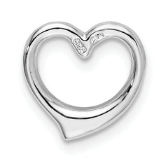 De-Ani Sterling Silver Rhodium-plated Polished Heart Slide