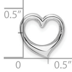 De-Ani Sterling Silver Rhodium-plated Polished Heart Slide