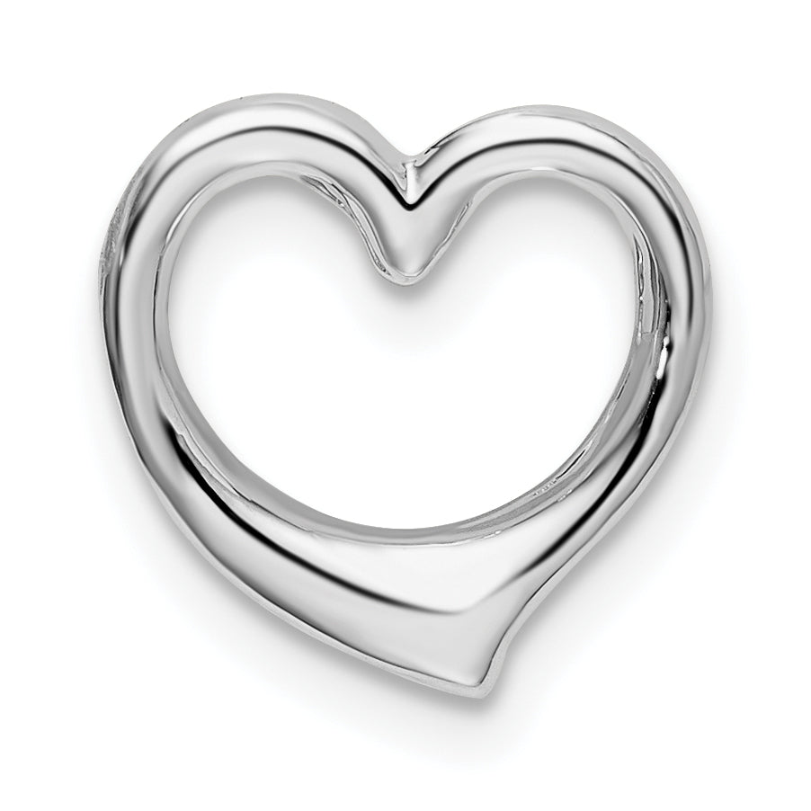 De-Ani Sterling Silver Rhodium-plated Polished Heart Slide