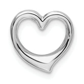 De-Ani Sterling Silver Rhodium-plated Polished Heart Slide