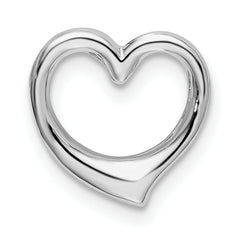 De-Ani Sterling Silver Rhodium-plated Polished Heart Slide