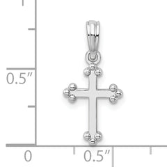 De-Ani Sterling Silver Rhodium-plated Polished Small Budded Cross Pendant