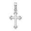 De-Ani Sterling Silver Rhodium-plated Polished Small Budded Cross Pendant