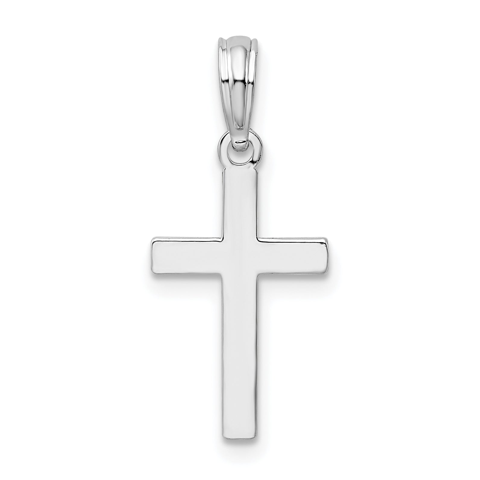 De-Ani Sterling Silver Rhodium-plated Polished Cross Pendant