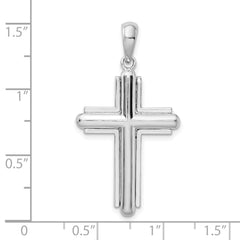 De-Ani Sterling Silver Rounded Cross with Frame Pendant