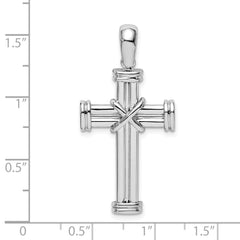 De-Ani Sterling Silver with Endcaps and X-Center Latin Cross Pendant