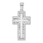 Rope Edge Latin Cross Pendant in Sterling Silver, 33mm Textured - Sophia Jewelers