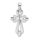 De-Ani Sterling Silver Rhodium-plated Fancy Cut-Out Cross Pendant