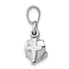 De-Ani Sterling Silver Rhodium-plated Polished 3D Moveable Anchor / Heart / Cross Pendant