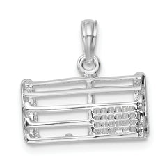 De-Ani Sterling Silver Rhodium-Plated Polished 3D Empty Lobster Trap Pendant