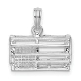 De-Ani Sterling Silver Rhodium-Plated Polished 3D Empty Lobster Trap Pendant